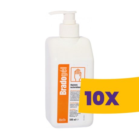 Bradogél kézfertőtlenítő gél pumpás 500ml (Karton - 10 db)