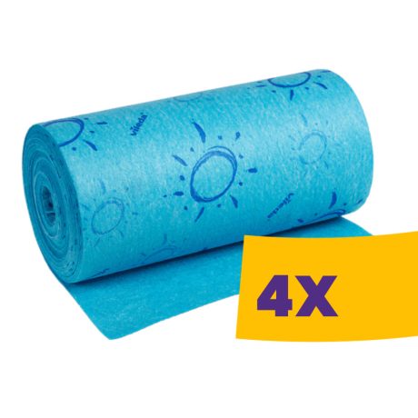 Vileda Prof. Quick 'n Dry szivacskendő tekercs 25cm*10m Kék (Karton - 4 tekercs)