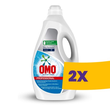 Omo Pro Formula Active Clean 5L - Folyékony flakonos mosószer környezetbarát csomagolásban (Karton - 2 db)