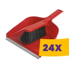   Szemeteslapát gumi éllel + kézi kefe készlet (Karton - 24 db)