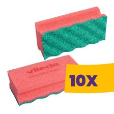   Vileda Prof. PUR Active szivacs karcmentes 7x15cm Piros 10db (Karton - 10 csomag)