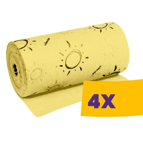 Vileda Prof. Quick 'n Dry szivacskendő tekercs 25cm*10m Sárga (Karton - 4 tekercs)