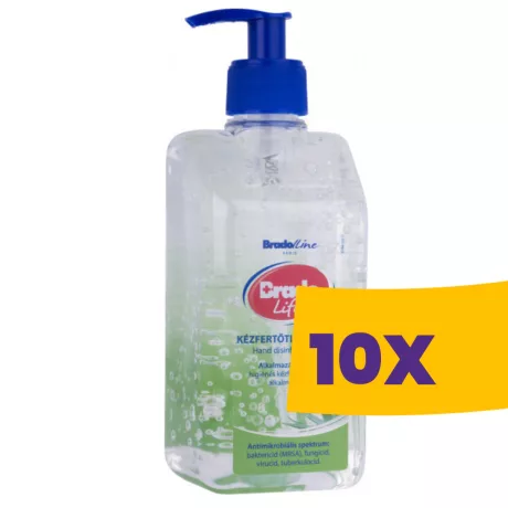 Bradoline Bradolife kézfertőtlenítő gél pumpás Aloe Vera 500ml (Karton - 10 db)