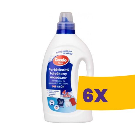 Bradoclub fertőtlenítő folyékony mosószer - 18 mosás 1000ml (Karton - 6 db)