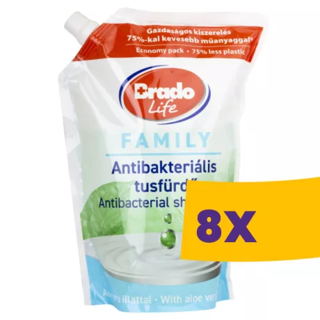 Bradolife antibakteriális tusfürdő utántöltő Family 800ml (Karton - 8 db)
