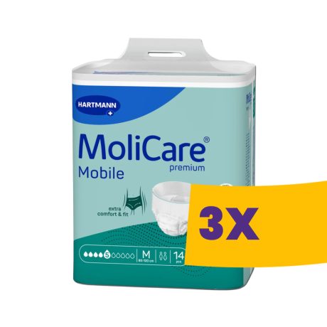 Hartmann MoliCare Premium Mobile 5 csepp M inkontinencia alsónemű 14db (Karton - 3 csomag)