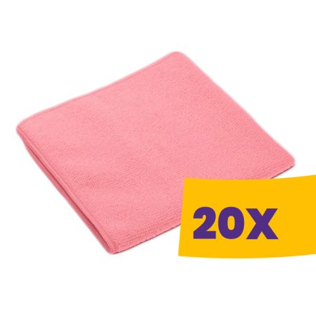 Vileda Prof. MicroTuff Base mikroszálas törlőkendő 36x36cm Piros 5db (Karton - 20 csomag)