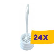 WC kefe műanyag, kerek tartóval (Karton - 24 db)