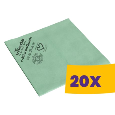 Vileda Prof. r-MicronQuick törlőkendő 40x38cm Zöld 5db (Karton - 20 csomag)