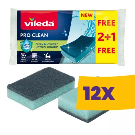 Vileda Pro Clean mosogatószivacs 3db (Karton - 12 csomag)
