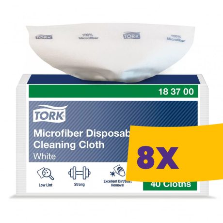 Tork eldobható mikroszálas tisztítókendő 40db (Karton - 8 csomag)