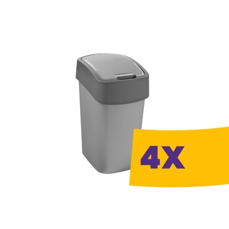 Curver Pacific Flip Bin billenőfedeles szelektív hulladékgyűjtő szemetes Szürke 9L (Karton - 4 db)