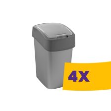   Curver Pacific Flip Bin billenőfedeles szelektív hulladékgyűjtő szemetes Szürke 25L (Karton - 4 db)
