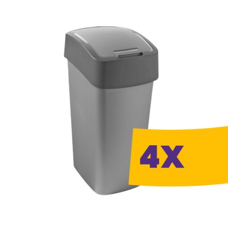 Curver Pacific Flip Bin billenőfedeles szelektív hulladékgyűjtő szemetes Szürke 45L (Karton - 4 db)
