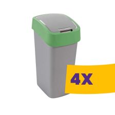   Curver Pacific Flip Bin billenőfedeles szelektív hulladékgyűjtő szemetes Zöld 45L (Karton - 4 db)