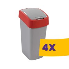   Curver Pacific Flip Bin billenőfedeles szelektív hulladékgyűjtő szemetes Piros 45L (Karton - 4 db)
