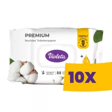  Violeta Premium Cotton nedves toalettpapír 88db (Karton - 10 csomag)