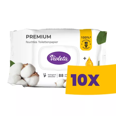 Violeta Premium Cotton nedves toalettpapír 88db (Karton - 10 csomag)