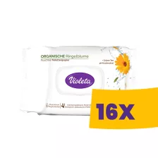   Violeta Double Care Sensitive antiallergén nedves toalettpapír 60db (Karton - 16 csomag)