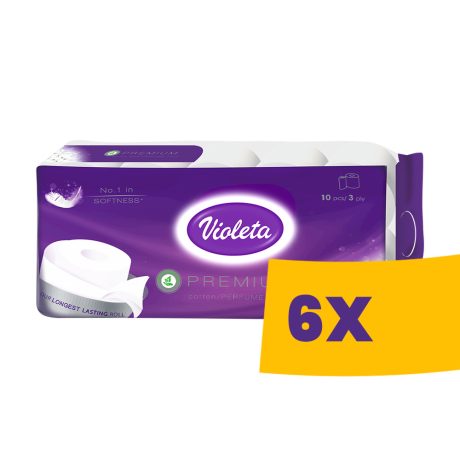 Violeta Premium WC Papír 150 lapos - 3 rétegű 10 tekercses (Karton - 6 csomag)