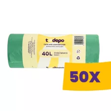   T-Depo szemeteszsák 40L - 55*62cm, 20db/tek (Karton - 50 tek)