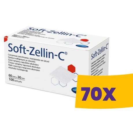 Hartmann Soft-Zellin alkoholos törlő 60x30mm MDR 100db (Karton - 70 csomag)