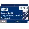 Tork Lunch szalvéta Sötétkék - 2 rétegű, 33x33cm, 1/4 hajtás, 200 lap (Karton - 10 csomag)