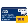 Tork Lunch szalvéta Sötétkék - 3 rétegű, 33x33cm, 1/4 hajtás, 150 lap (Karton - 10 csomag)
