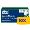Tork Lunch szalvéta Sötétzöld - 3 rétegű, 33x33cm, 1/4 hajtás, 150 lap (Karton - 10 csomag)