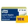 Tork Lunch szalvéta Lime - 2 rétegű, 33x33cm, 1/4 hajtás, 200 lap (Karton - 10 csomag)