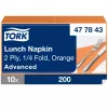 Tork Lunch szalvéta Narancs - 2 rétegű, 33x33cm, 1/4 hajtás, 200 lap (Karton - 10 csomag)