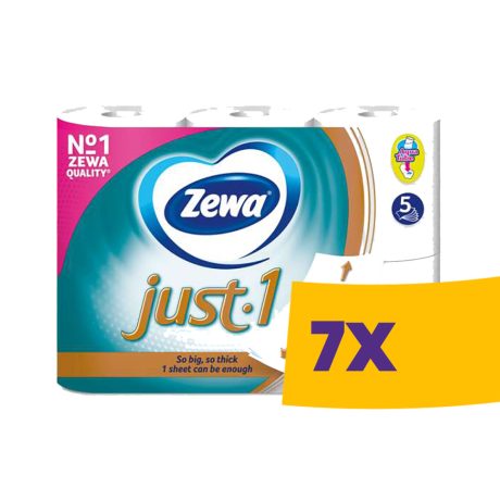 Zewa Just1 Premium toalettpapír - 5 rétegű 6 tekercses (Karton - 7 csomag)