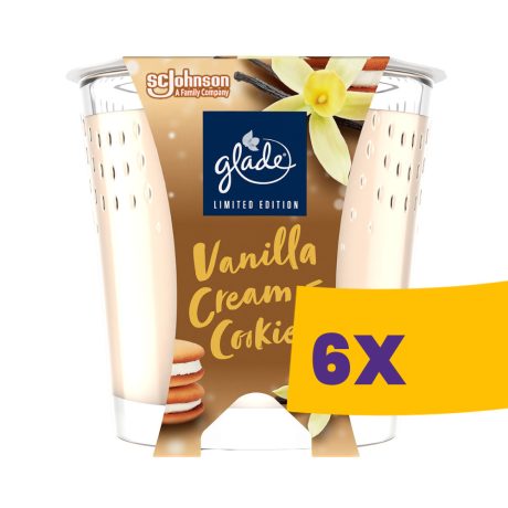 Glade illatgyertya - Vanilla Cream & Cookies 112g (Karton - 6 db)