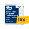 Tork Premium Elegance szalvéta Fehér - 39x39cm, 1/4 hajtás, 50 lap (Karton - 10 csomag)