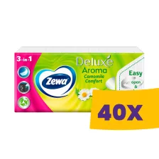   Zewa Deluxe papírzsebkendő Camomile Comfort - 3 rétegű 90db (Karton - 40 csomag)