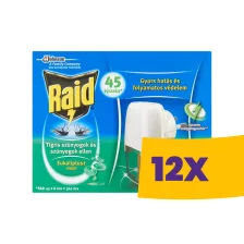   Raid elektromos szúnyogírtó készülék + utántöltő folyadék Eukaliptusz illattal 27ml (Karton - 12db)