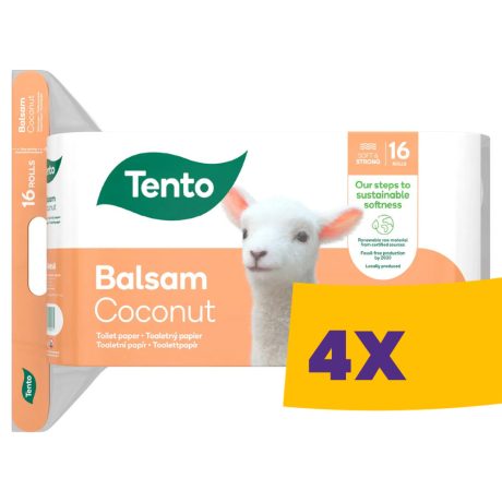 Tento Balsam Coconut WC papír - 3 rétegű, 16 tekercs (Karton - 4 csomag)