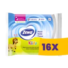   Zewa Kids nedves toalettpapír zárható 42db (Karton - 16 csomag)