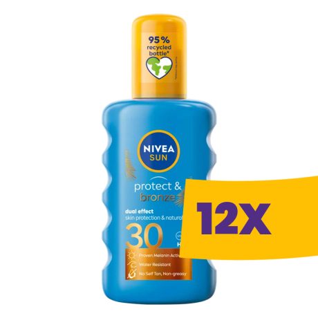 Nivea Sun Protect & Bronze napozó spray, bronzosító hatással SPF30 200ml (Karton - 12 db)