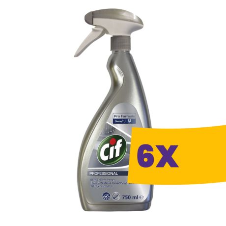 Cif Pro Formula Stainless Steel & Glass 750ml Rozsdamentes acél- és üvegtisztítószer (Karton - 6 db)