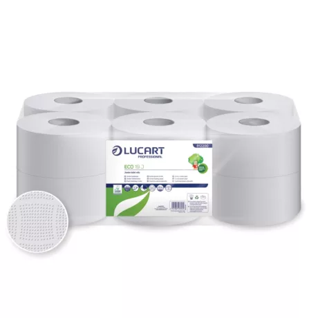 Lucart Eco 19J WC papír 19cm átm. - 2 rétegű, fehér, 120m (Karton - 12 tek)