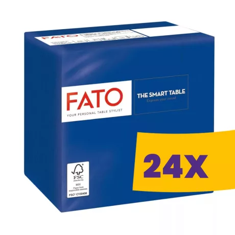 FATO Smart Table koktélszalvéta Sötétkék - 2 rétegű, 24x24cm, 100 lap (Karton - 24 csomag)