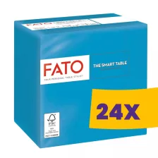   FATO Smart Table koktélszalvéta Türkizkék - 2 rétegű, 24x24cm, 100 lap (Karton - 24 csomag)