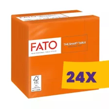   FATO Smart Table koktélszalvéta Narancssárga - 2 rétegű, 24x24cm, 100 lap (Karton - 24 csomag)