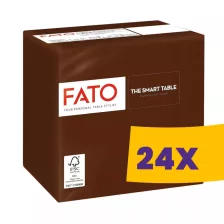   FATO Smart Table koktélszalvéta Csokoládébarna - 2 rétegű, 24x24cm, 100 lap (Karton - 24 csomag)