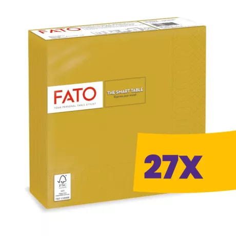 FATO Smart Table szalvéta Arany - 2 rétegű, 33x33cm, 50 lap (Karton - 27 csomag)