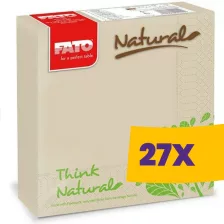   FATO EcoNatural szalvéta Natural Style - 2 rétegű, 33x33cm, 50 lap (Karton - 27 csomag)