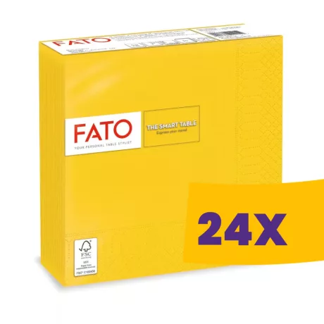 FATO Smart Table szalvéta Sárga - 2 rétegű, 33x33cm, 50 lap (Karton - 24 csomag)
