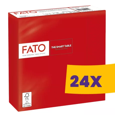 FATO Smart Table szalvéta Piros - 2 rétegű, 33x33cm, 50 lap (Karton - 24 csomag)