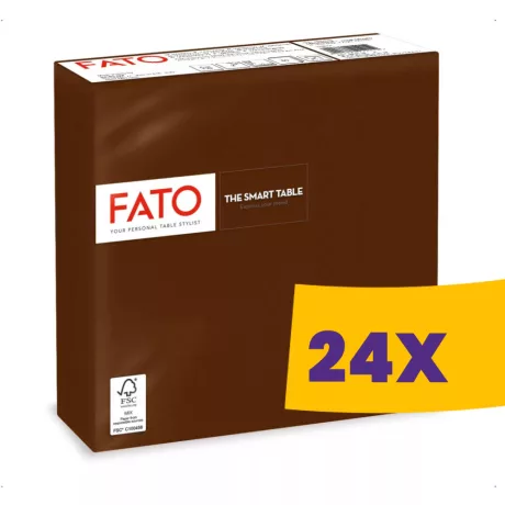 FATO Smart Table szalvéta Csokoládébarna - 2 rétegű, 33x33cm, 50 lap (Karton - 24 csomag)